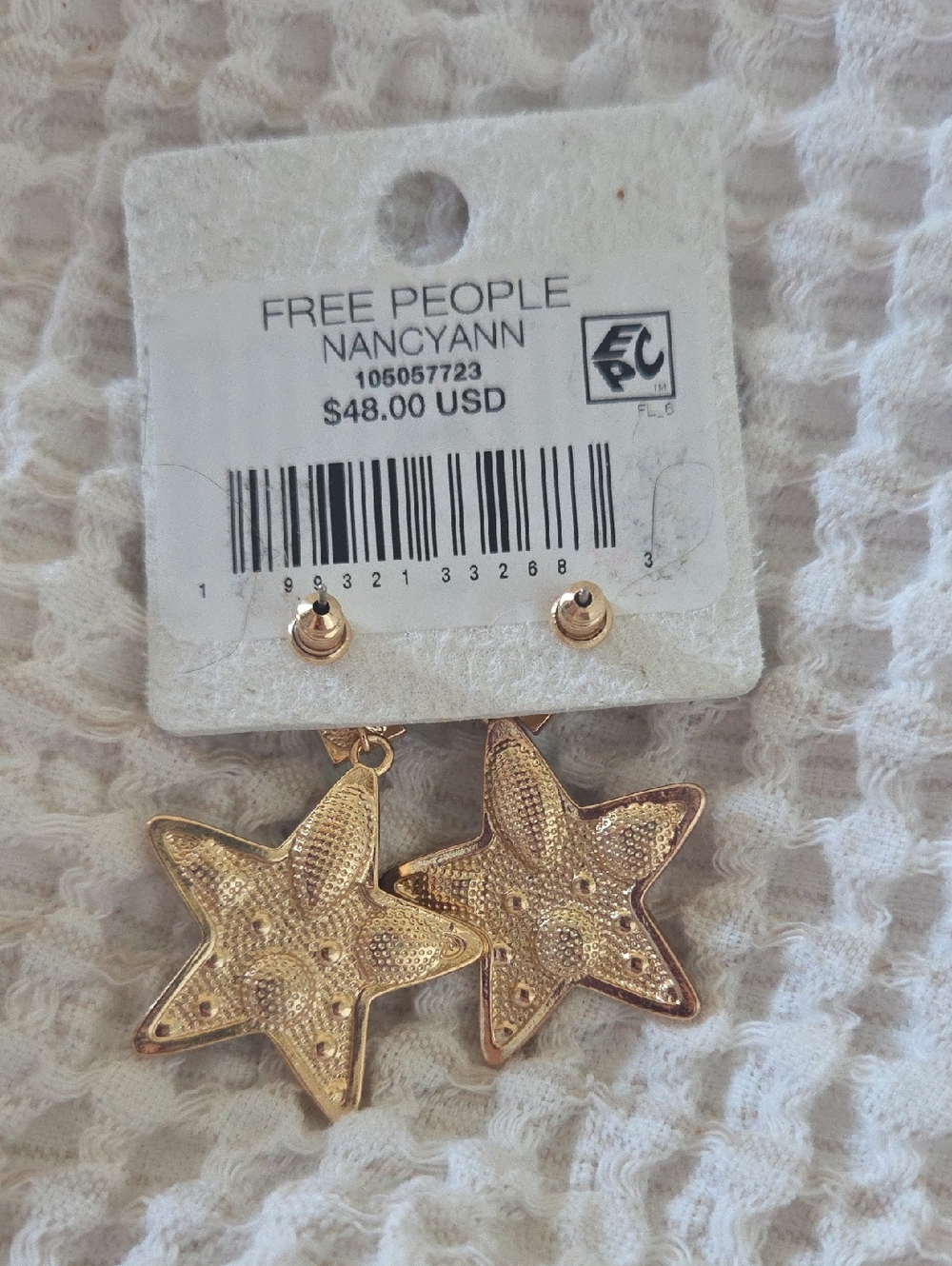 Free People NancyAnn Star Dangle Rhinestone Earrings - Picture 4 of 5